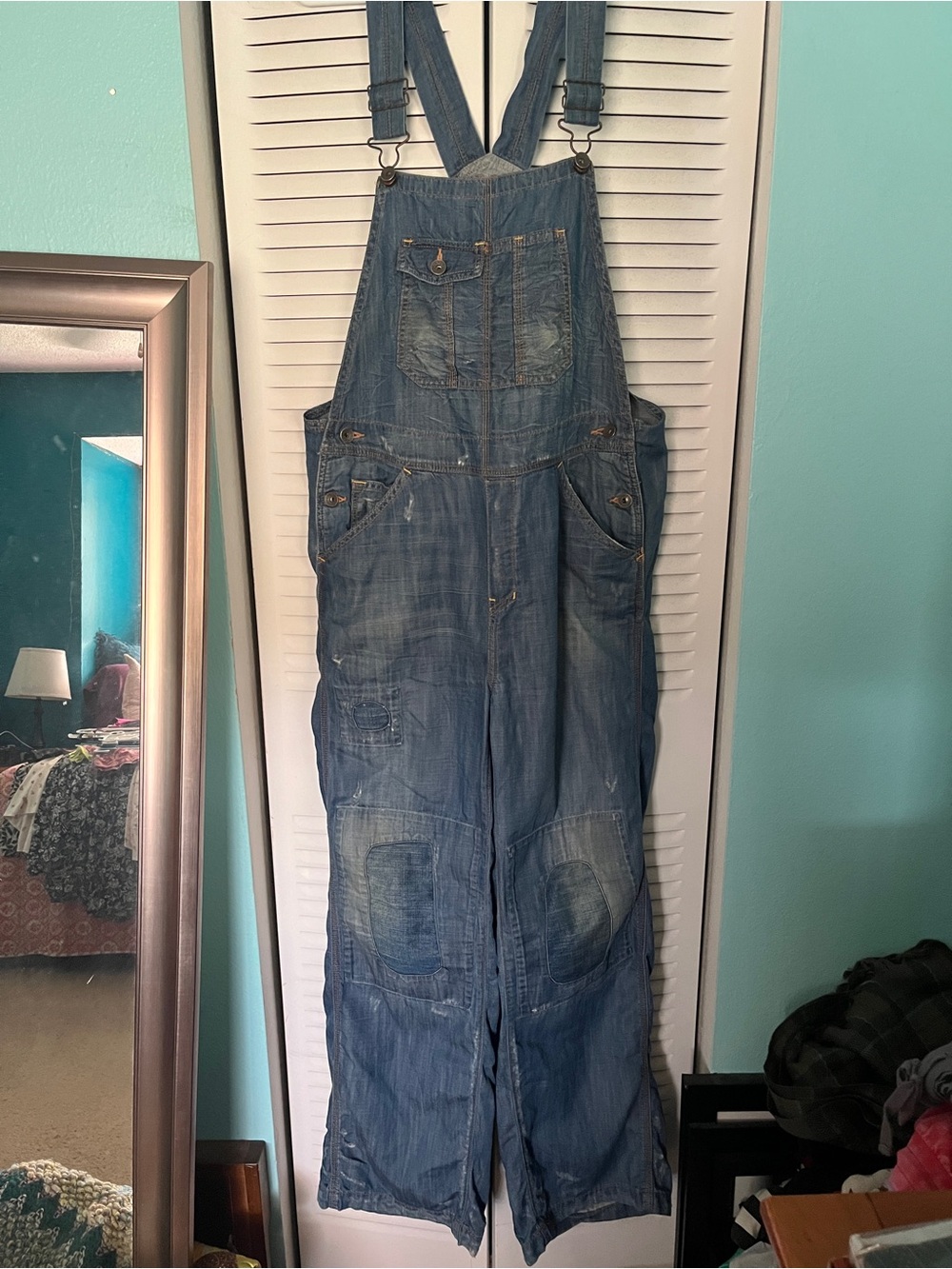 Women's Lucky Brand Blue Denim Overalls - Relaxed Fit
